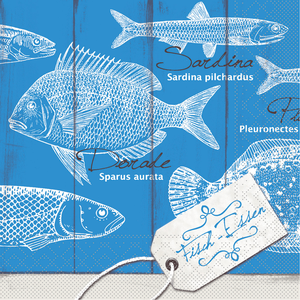 Mank Serviette Fisch-Essen 40 x 40 cm 1/4 Falz