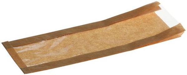Pacovis Brotbeutel Kraft/PP 18x38+6cm, Fenster eingemittet, perf.