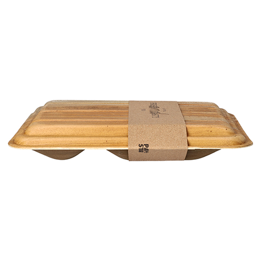 PAPSTAR Trays, Palmblatt pure 2-geteilt 400 ml 5,5 cm x 17,5 cm x 25,5 cm m