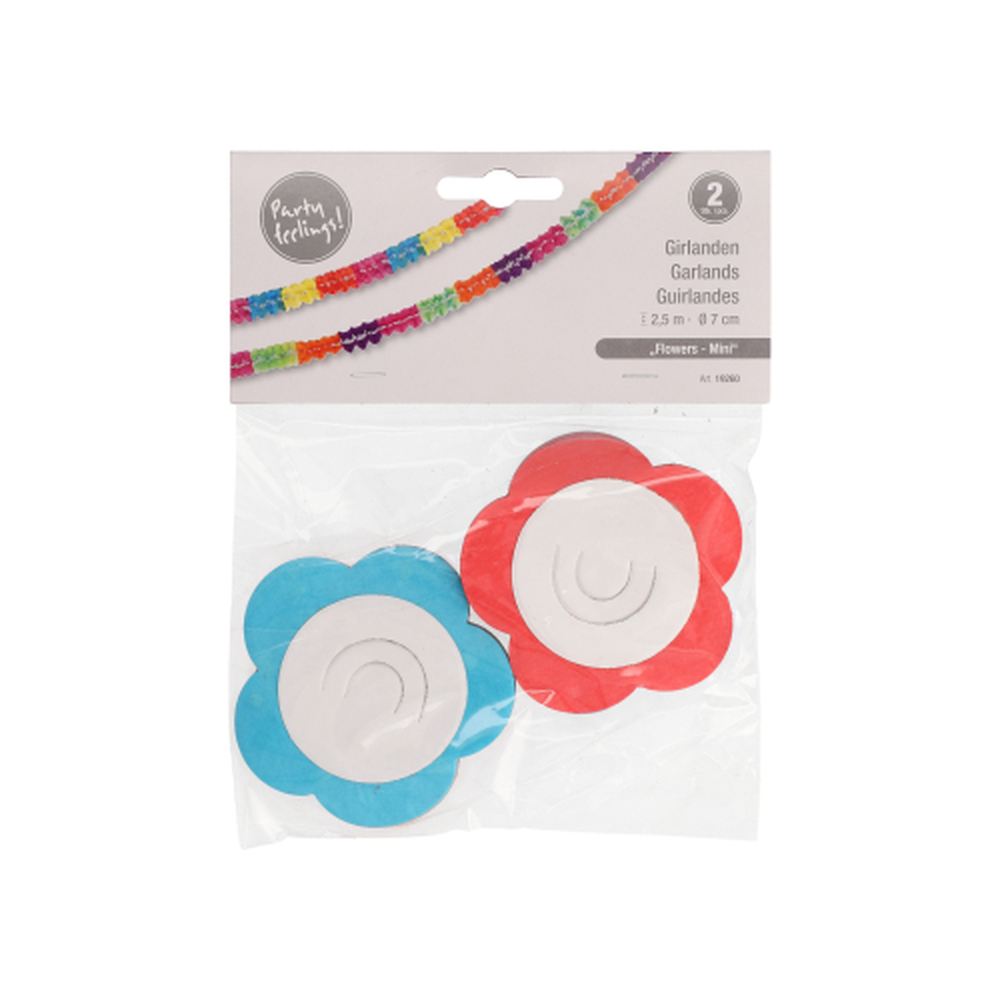Papstar Girlanden, Papier Ø 7 cm · 2,5 m "Flowers - Mini"