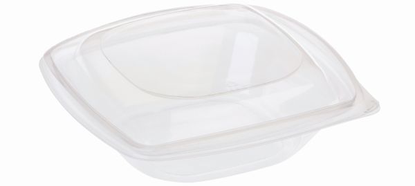 Pacovis Salatschale PLA 720ml transp., 192x192x65mm m.Deckel transp.