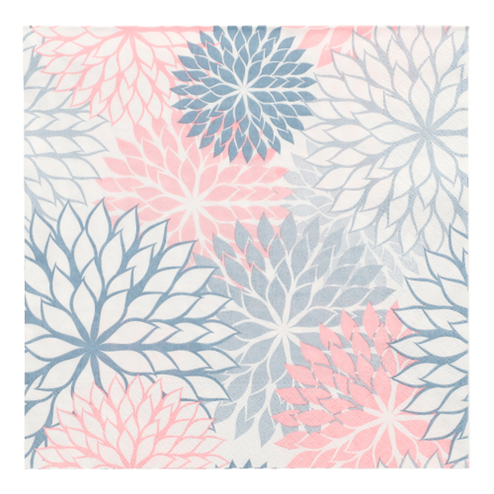 Papstar Servietten, 3-lagig 1/4-Falz 40 cm x 40 cm grau "Floralies"