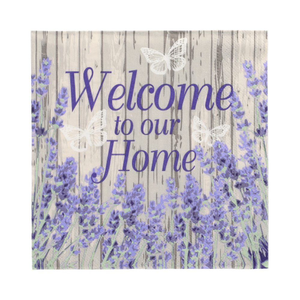 Papstar Servietten, 3-lagig 1/4-Falz 33 cm x 33 cm "Welcome"