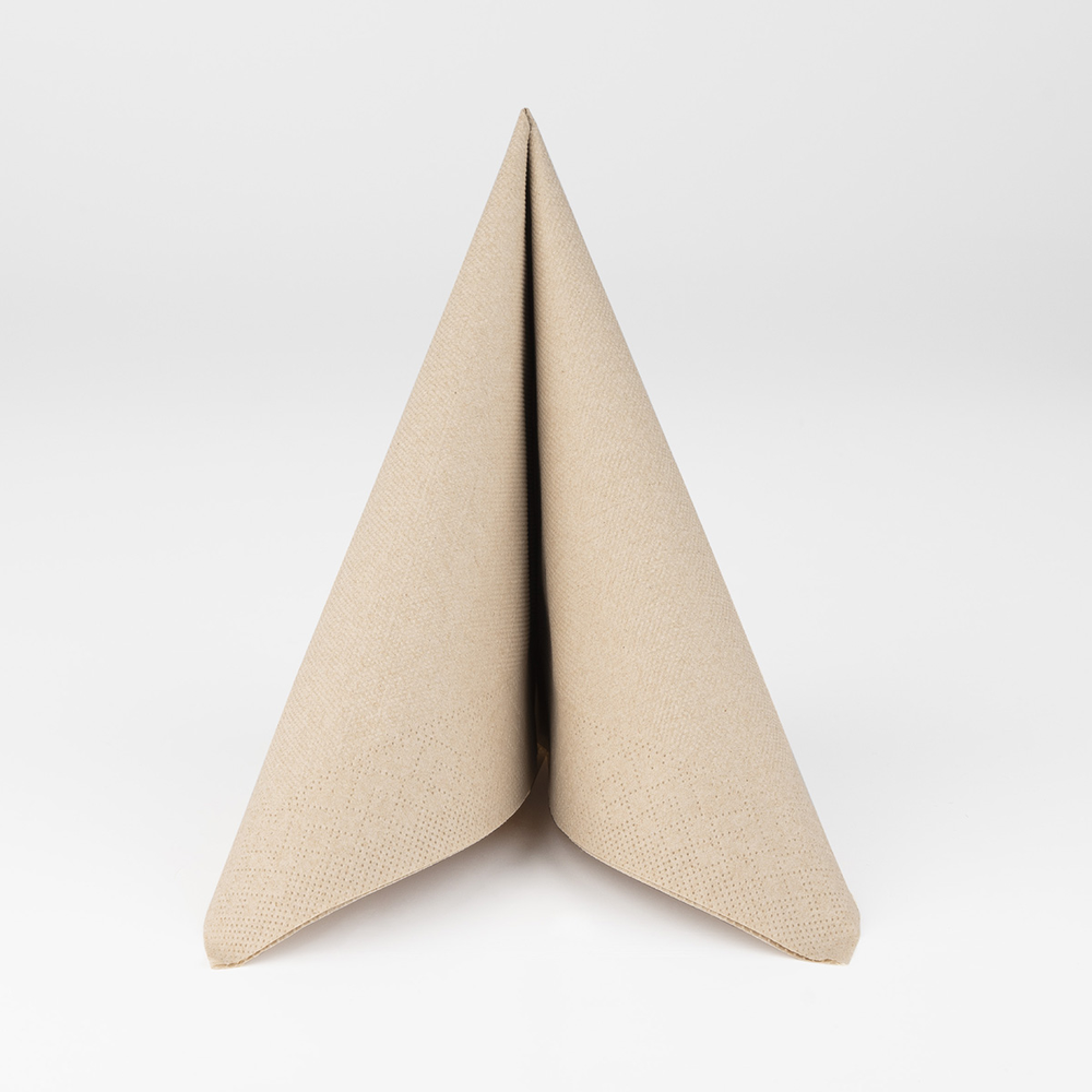 Mank Serviette Basic recycled braun 40 x 40 cm 1/4 Falz