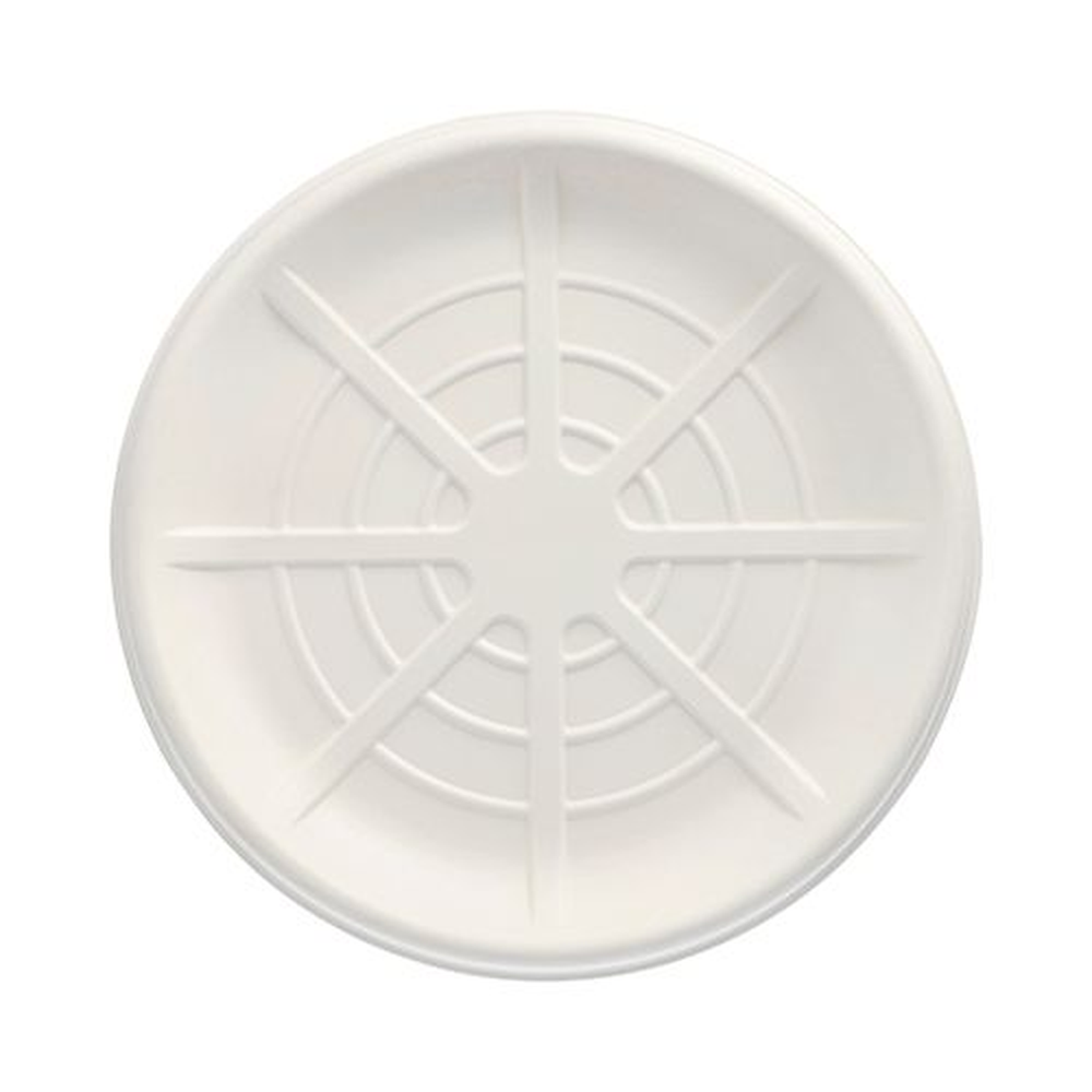 Papstar Servierplatten, Zuckerrohr "pure" rund Ø 35 cm weiss für Meeresfrüchte
