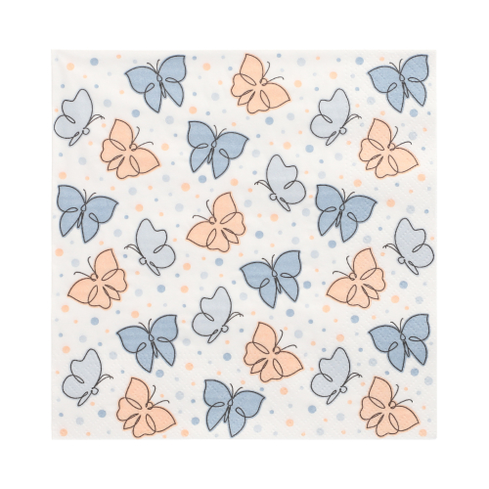 Papstar Servietten, 3-lagig 1/4-Falz 33 cm x 33 cm grau "Papillons"