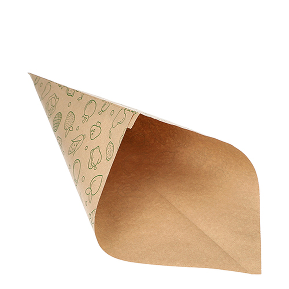PAPSTAR Spitztüten, Kraftpapier 44 cm x 31 cm x 31 cm braun Fruits & Vegs