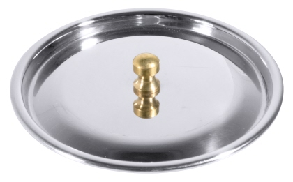 Contacto Deckel 12 cm Edelstahl mit Messinggriff