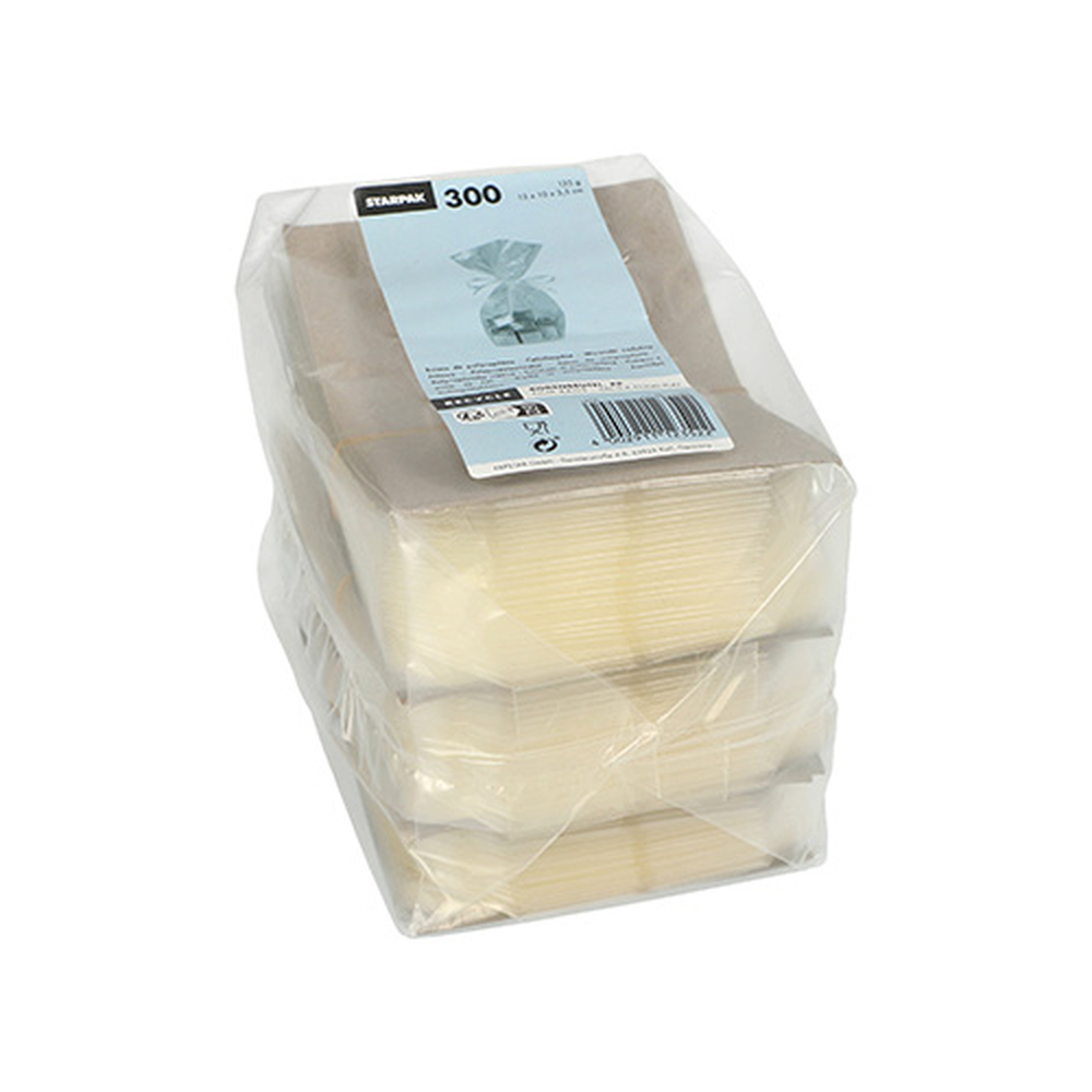 Papstar Bodenbeutel, PP 15 cm x 10 cm x 3,5 cm transparent