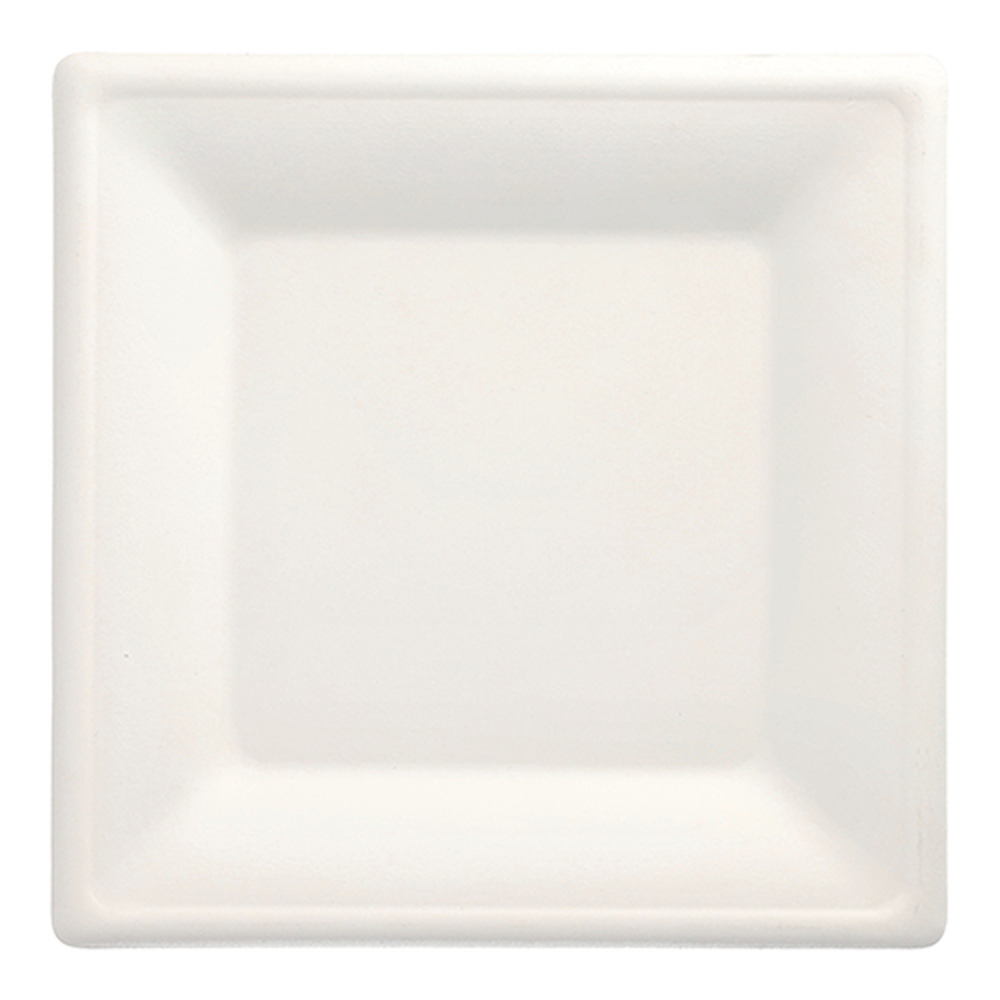 Papstar Teller, Zuckerrohr "pure" eckig 26 cm x 26 cm weiss