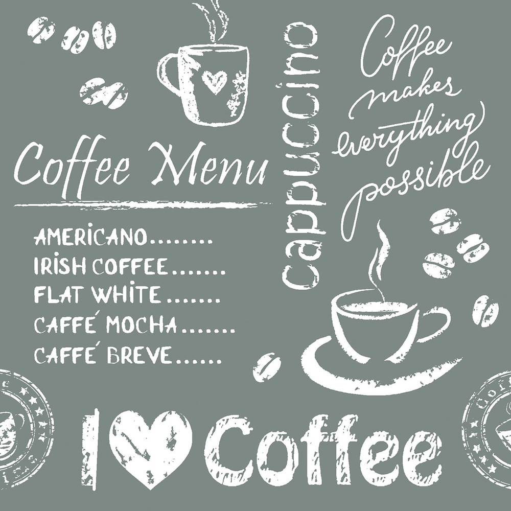 Mank Deckchen Coffee time anthrazit 90 x 90 mm