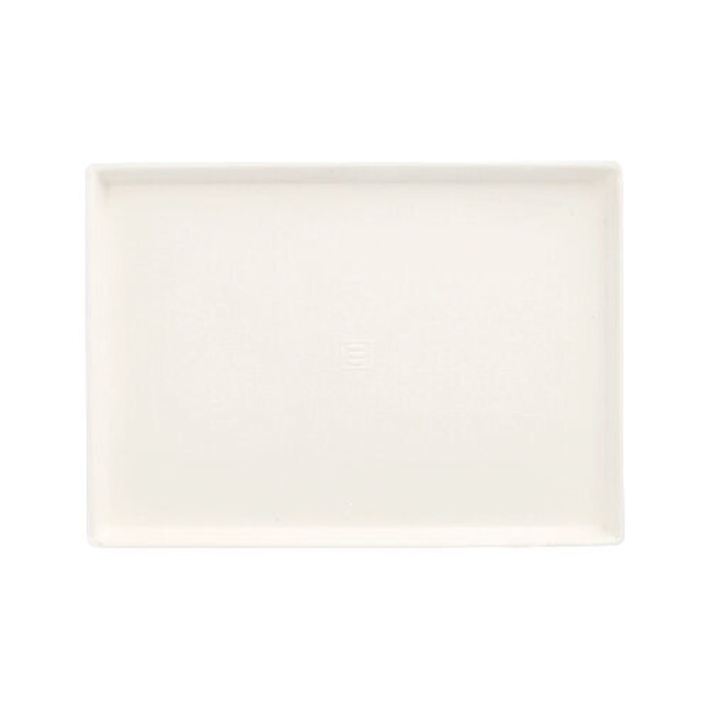 Papstar Teller Zuckerrohr "pure" eckig 17,5 cm x 12,5 cm x 1 cm weiss "Cella"