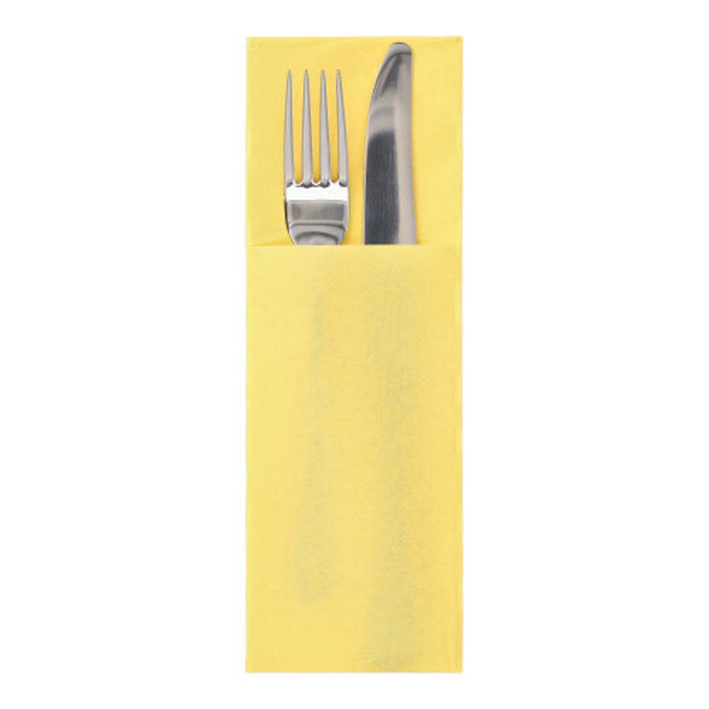 Papstar Servietten "DAILY Collection" 48 cm x 30 cm gelb mit Besteckfalz