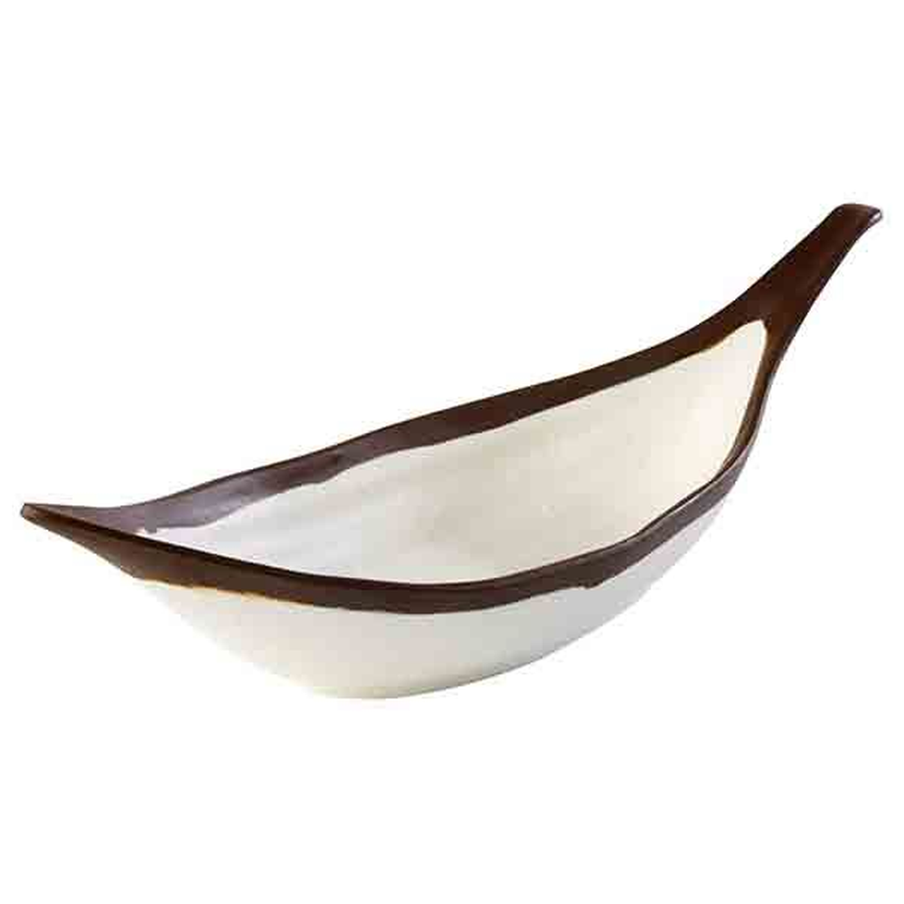 APS Blattschale -CROCKER- 30,5 x 10 cm, H: 7,5 cm , Melamin, creme