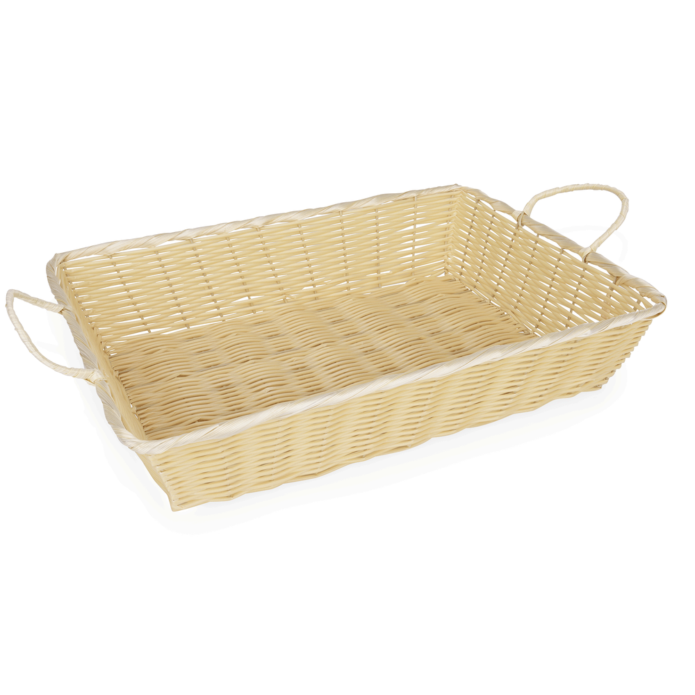 WAS Buffetkorb mit Seitengriffen, 51 x 35 x 10 cm, hellbraun, Polypropylen -