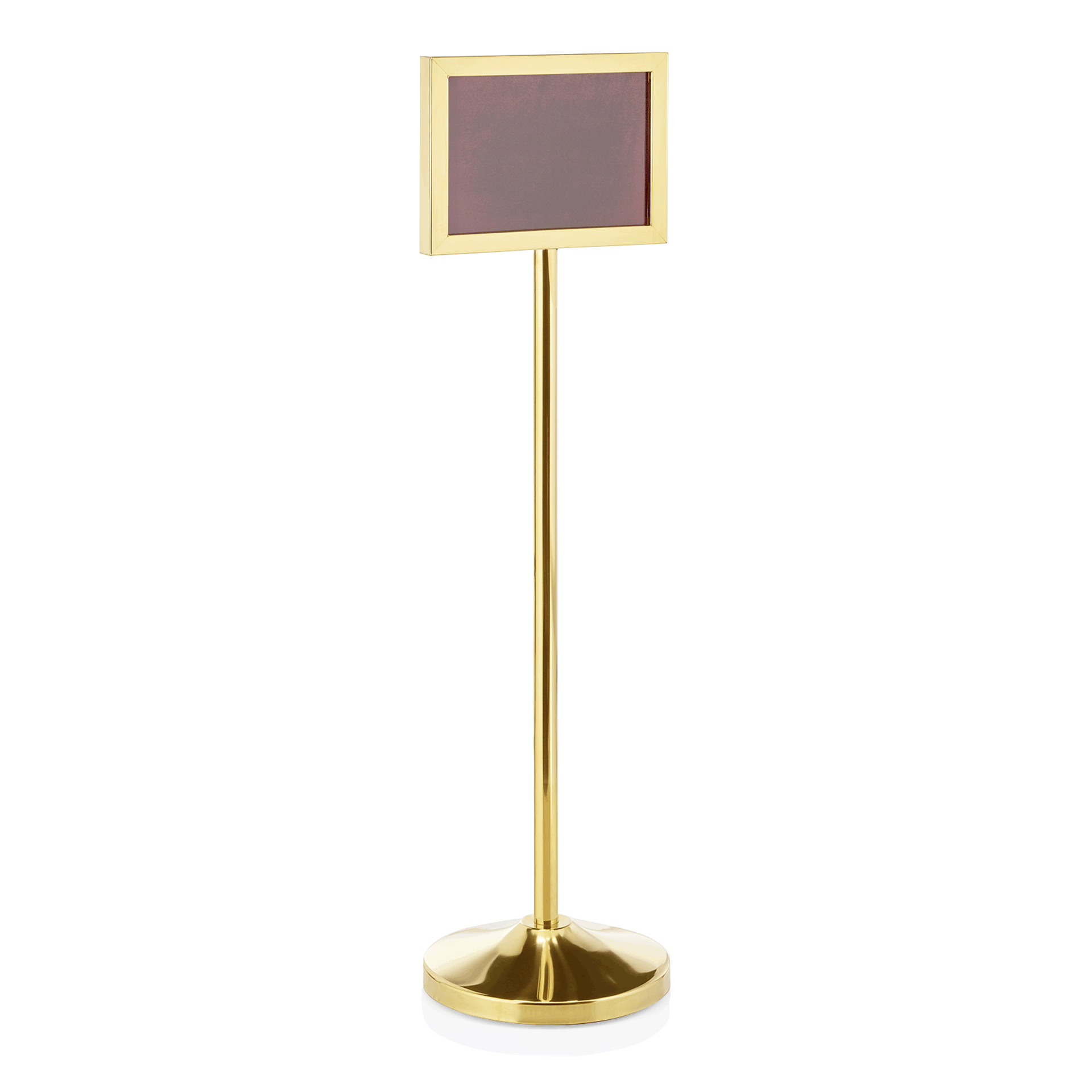 WAS Info-Ständer, 109 cm, DIN A4 Format quer, goldfarben, Chromnickelstahl