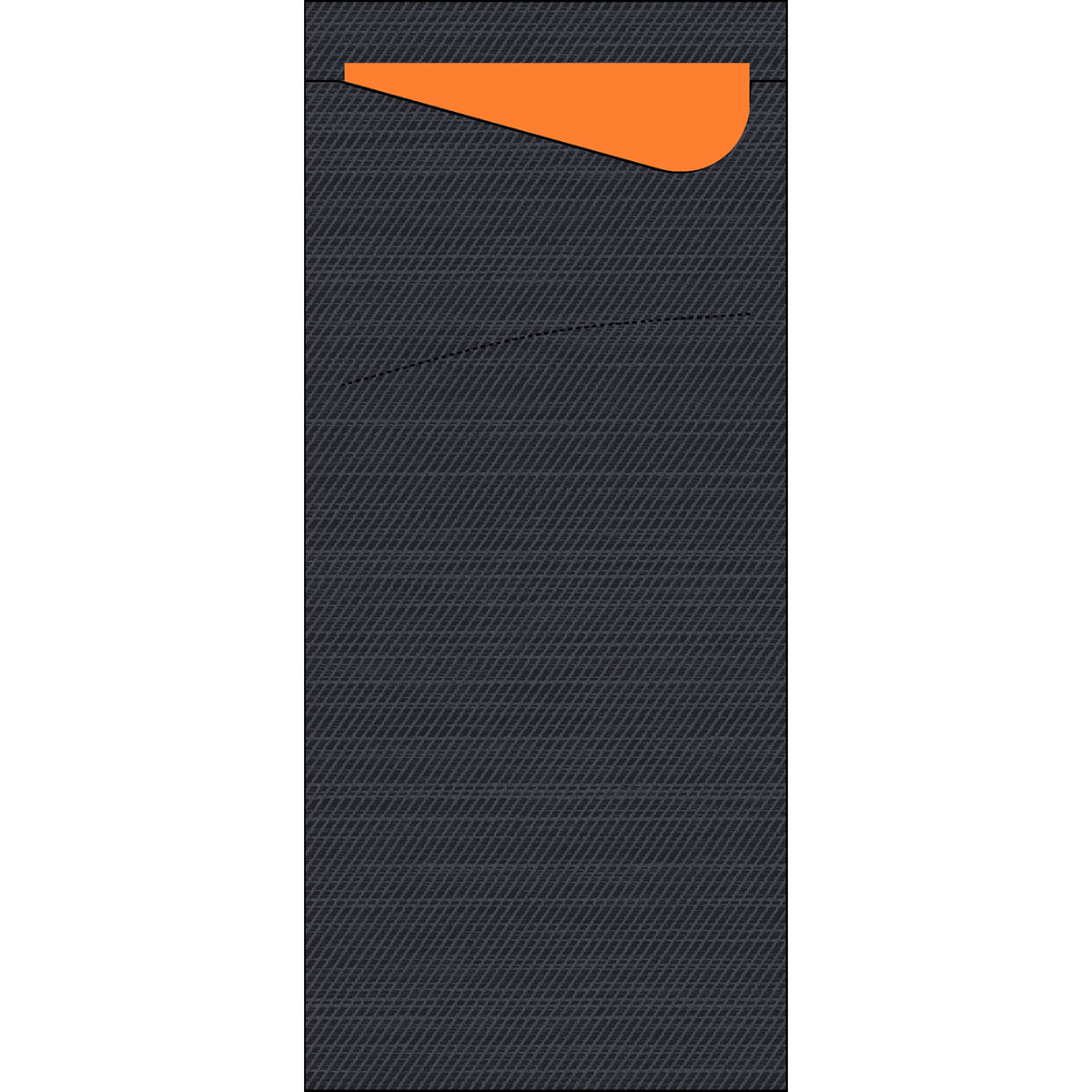 Duni Sacchetto Zelltuch 190 x 85 mm schwarz/sun orange