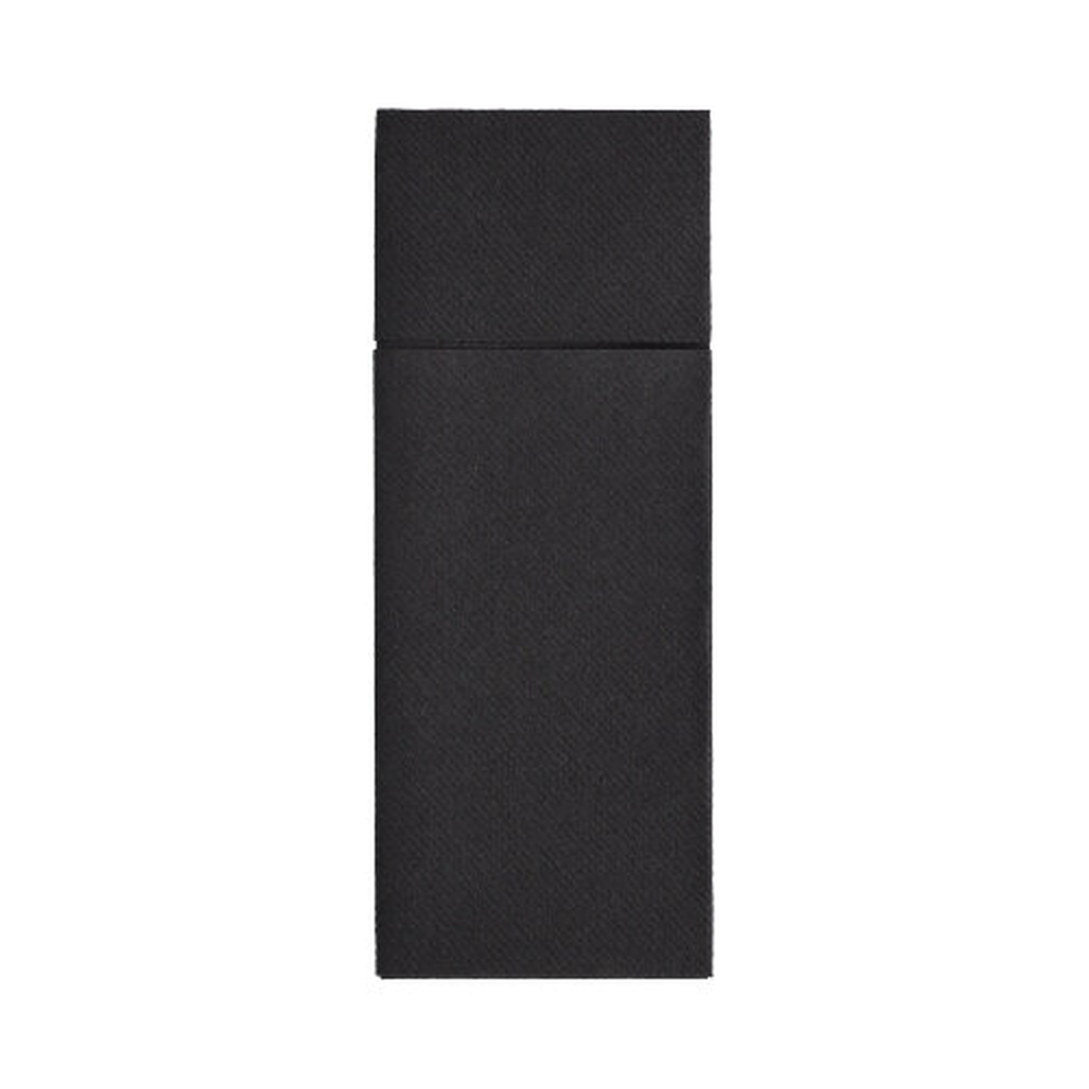 Papstar Bestecktaschen, Airlaid 40 cm x 33 cm schwarz mit Besteckfalz