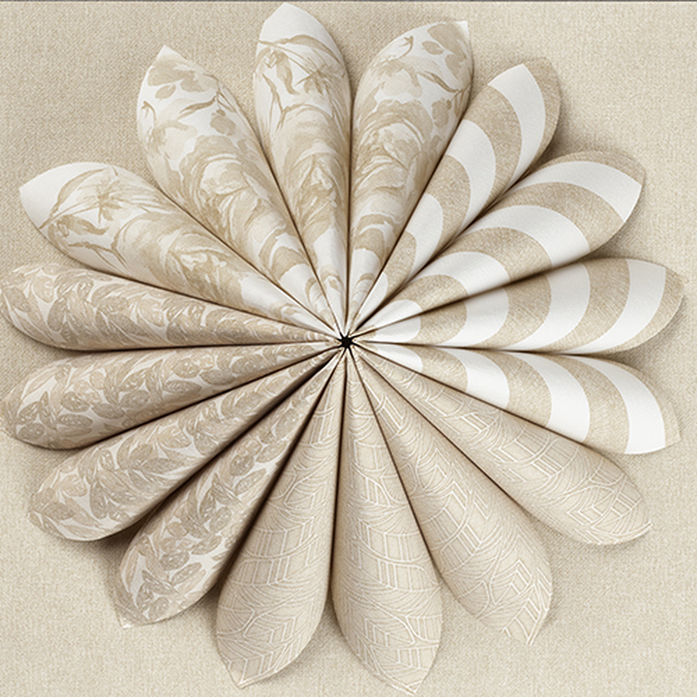 Papstar Servietten "ROYAL Collection" 1/4-Falz 40 cm x 40 cm sand "Lines"