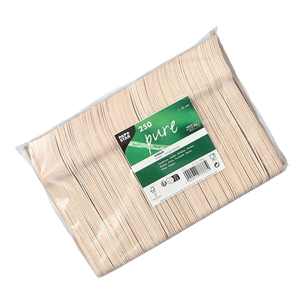 Papstar Gabeln Holz "pure" 16 cm