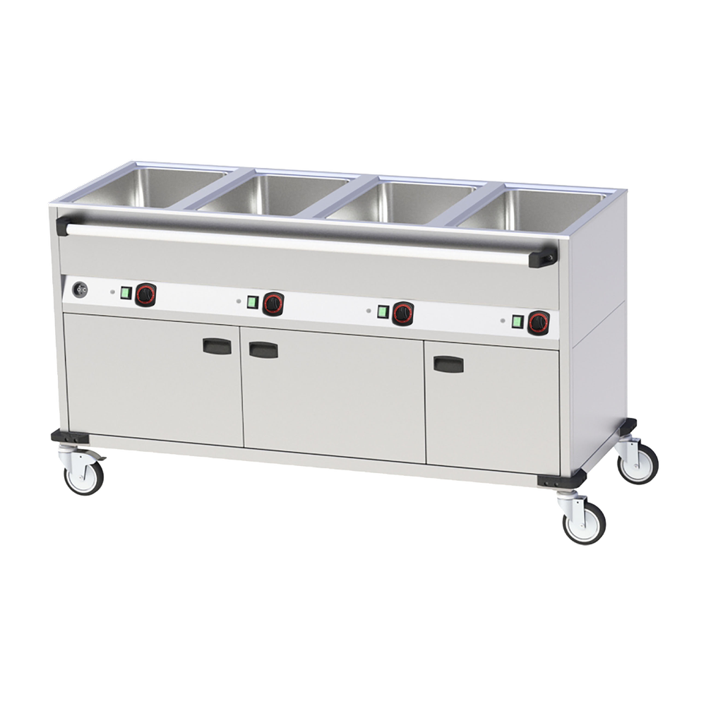 RM Gastro Bain Marie électrique mobile GN 4-1/1 commandes gainées sur le côté le