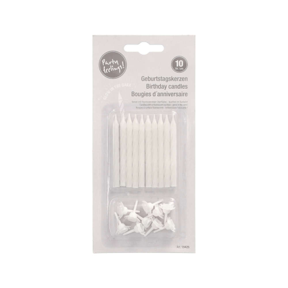 Papstar Kerzen mit Halter 6 cm "Glow in the dark"