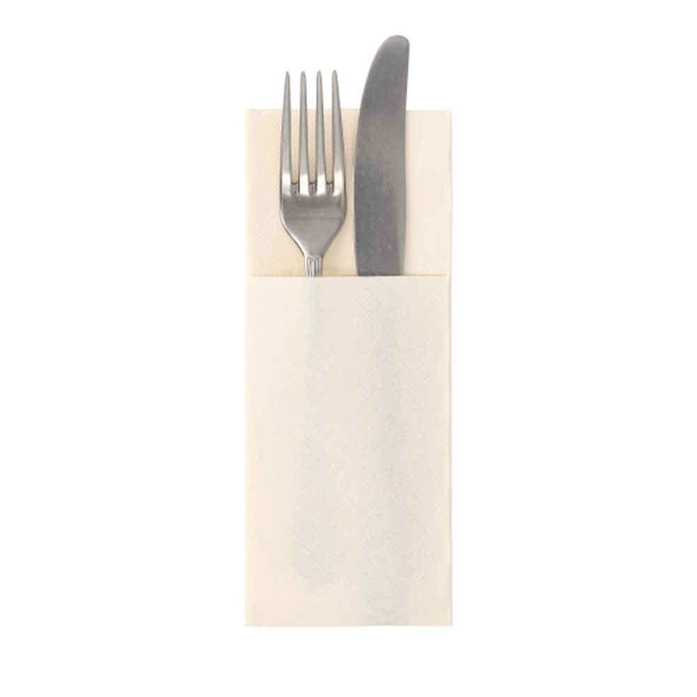 Papstar Servietten "ROYAL Collection" 40 cm x 30 cm champagner mit Besteckfalz