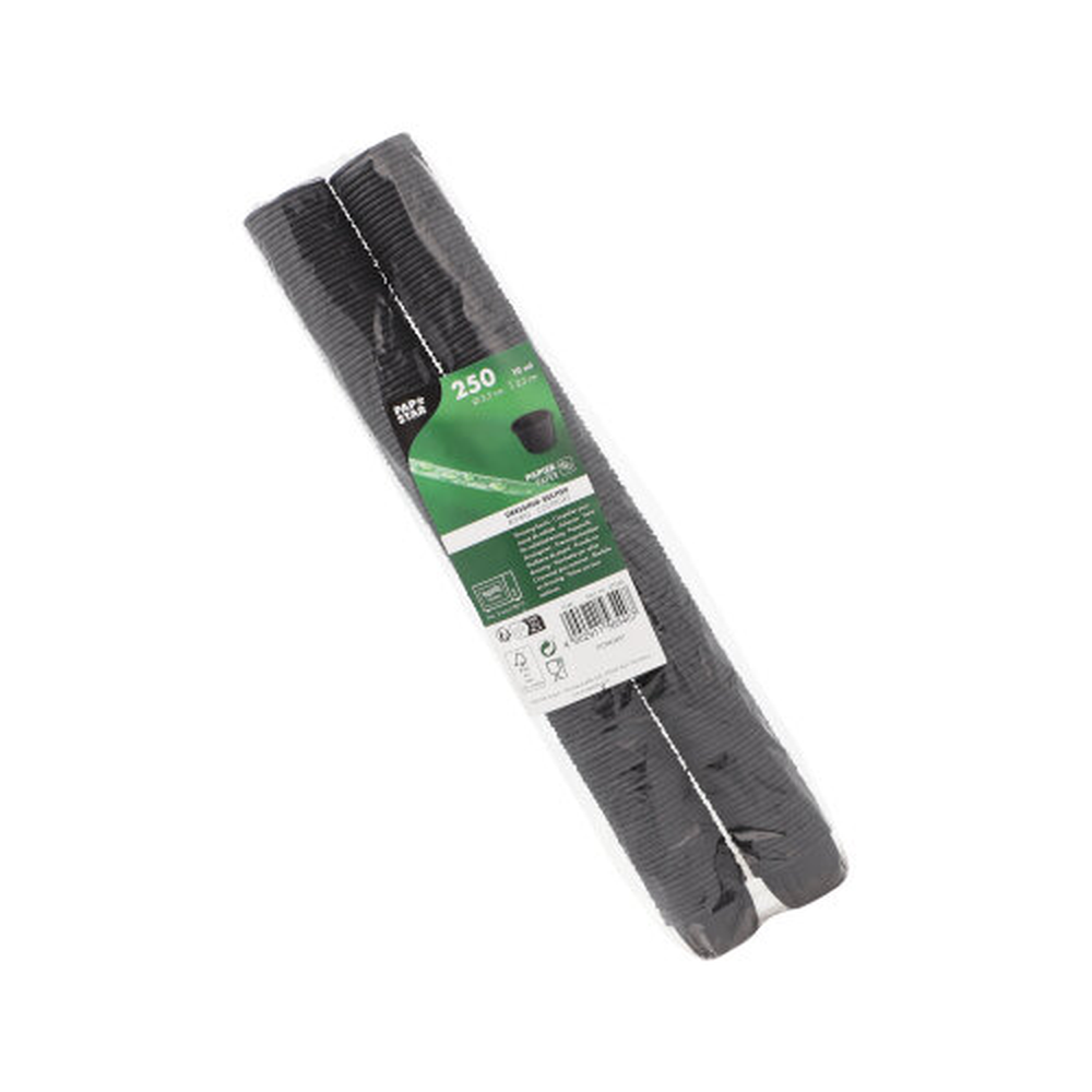 Papstar Dressingbecher, Papier 10 ml Ø 3,5 cm · 2,2 cm schwarz