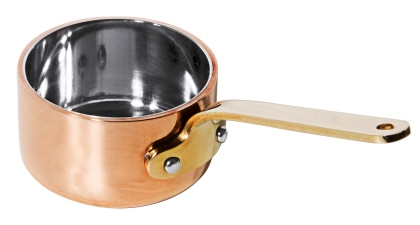 Contacto Stielkasserolle 5 cm flach aus Kupfer/Edelstahl