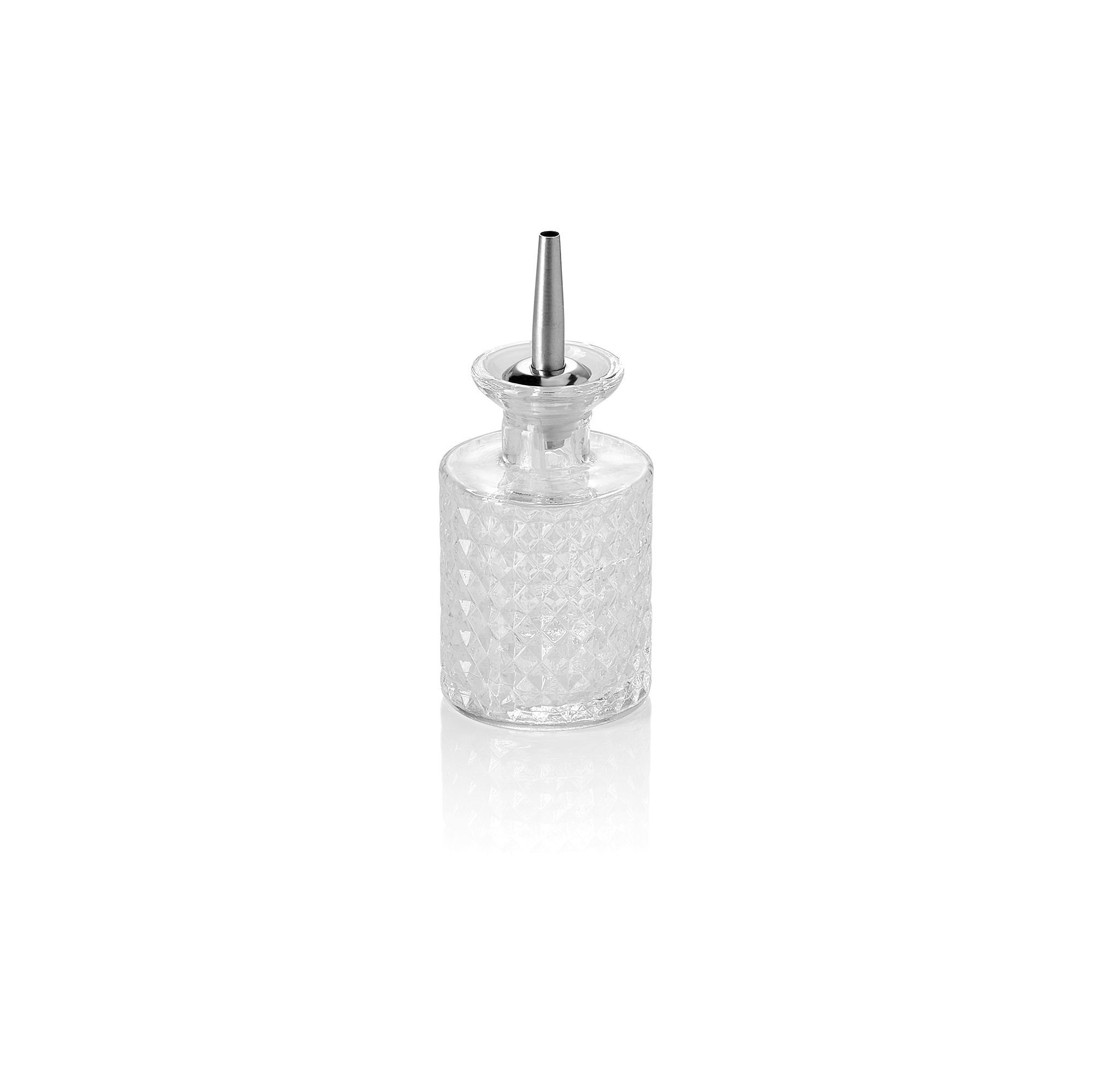 WAS Bitterflasche NOCTURN, 0,15 ltr., Ø 6,5 cm, Höhe 10,5 cm, Glas, Edelstahl
