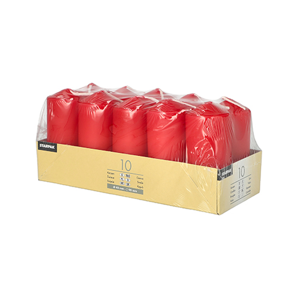 Papstar Stumpenkerzen Ø 40 mm · 90 mm rot