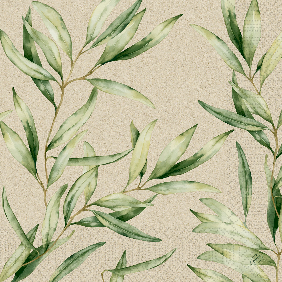 Duni Zelltuchservietten 40 x 40 cm 3-lagig 1/4 Falz Foliage