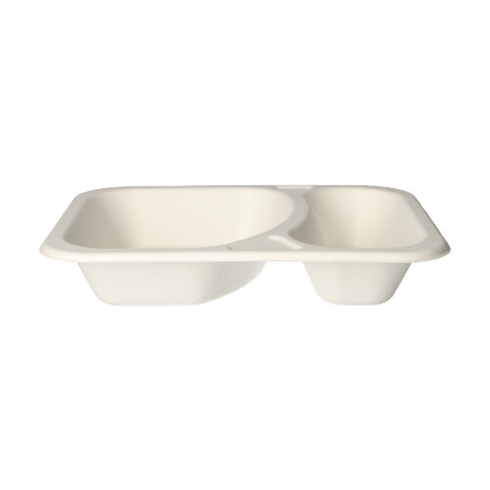 PAPSTAR Siegelschalen Zuckerrohr 2-geteilt 825 ml 4,2 cm x 18,5 cm x 23,5 cm