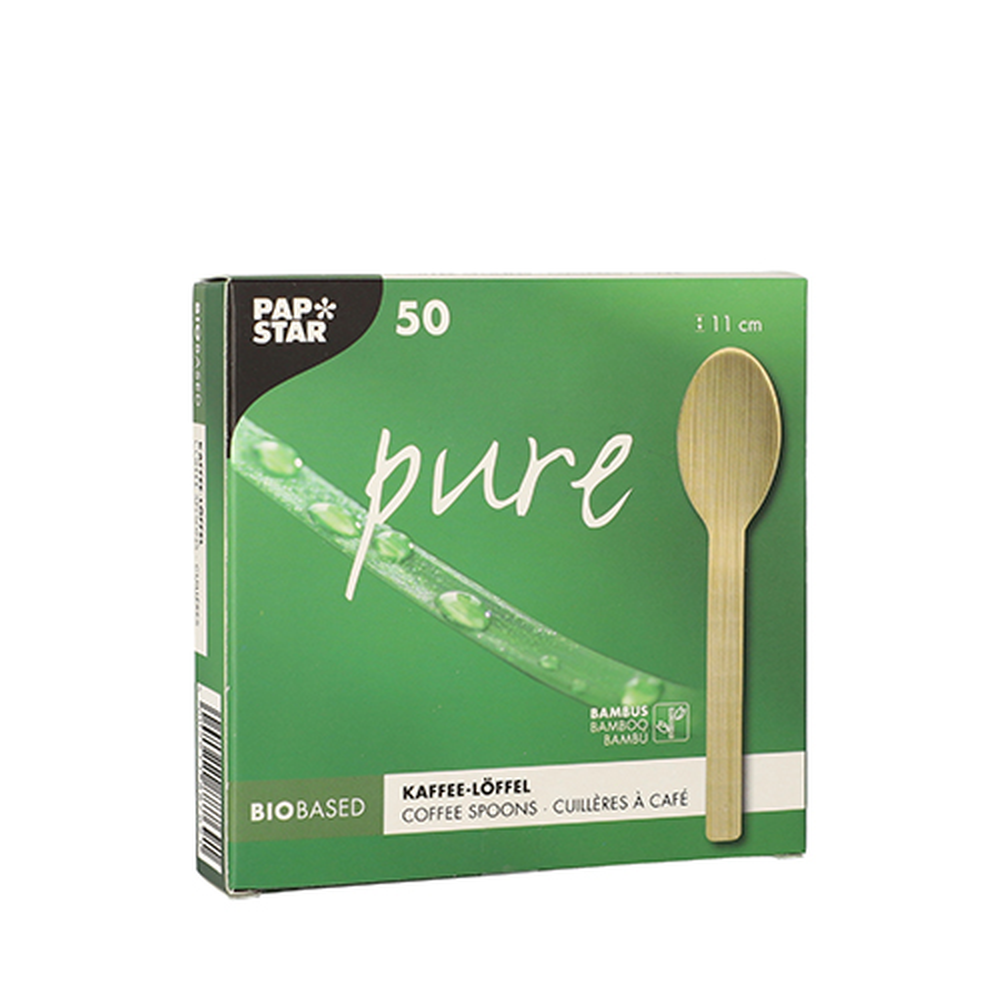 Papstar Kaffeelöffel, Bambus "pure" 11 cm