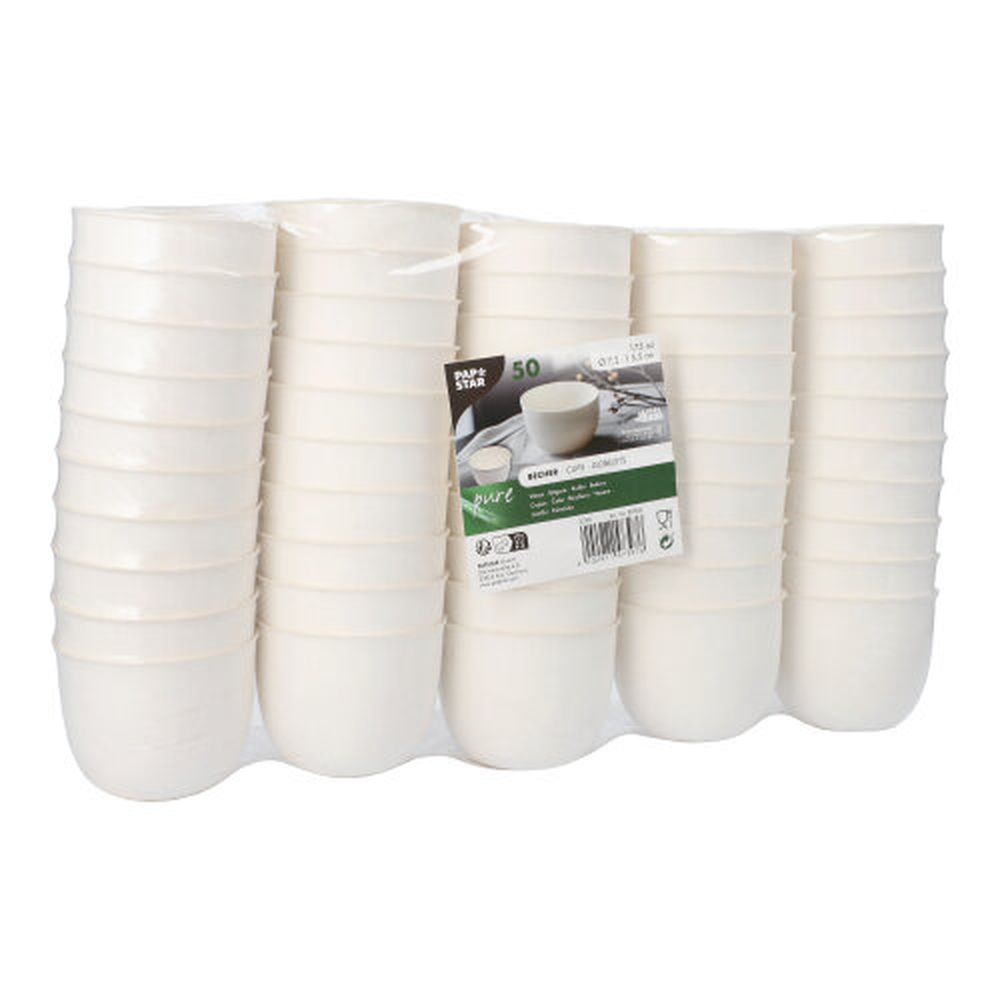 Papstar Schalen Zuckerrohr "pure" 175 ml Ø 7,2 cm · 5,5 cm weiss "Cella"