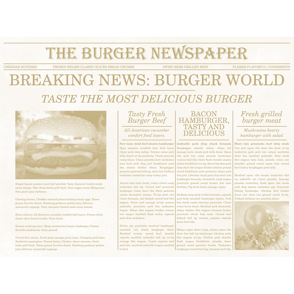 Mank Tischsets Newspaper beige 40 x 30 cm