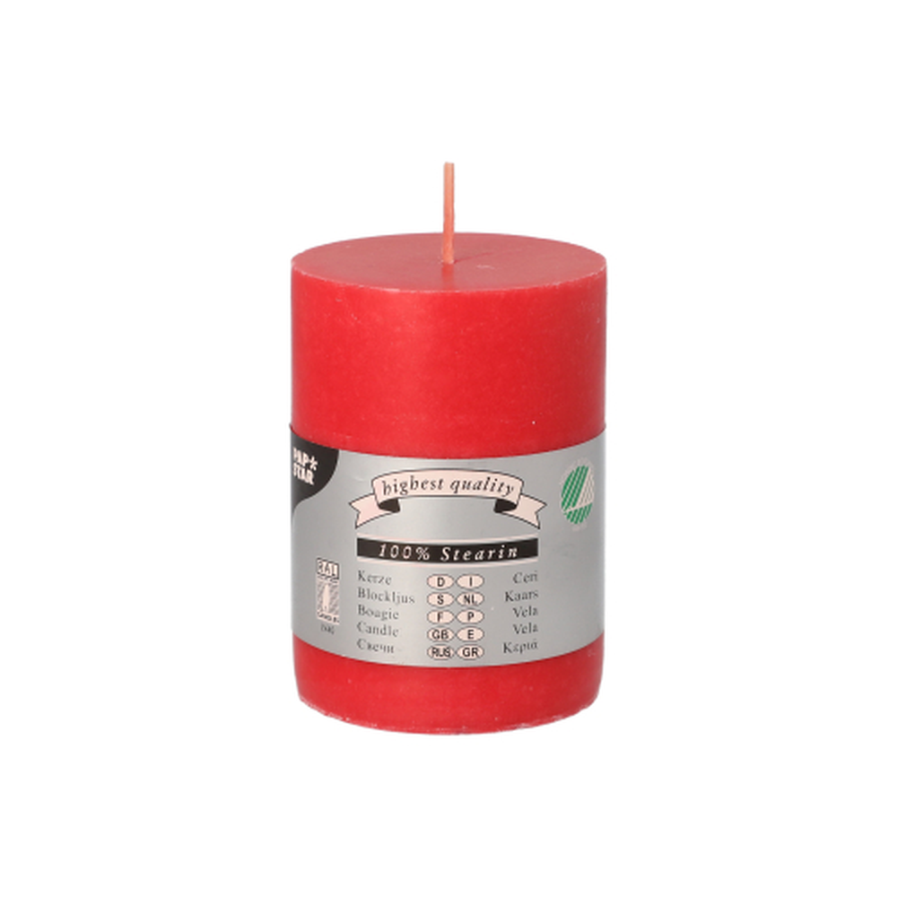 Papstar Stumpenkerze Ø 70 mm · 100 mm rot aus 100% Stearin, durchgefärbt