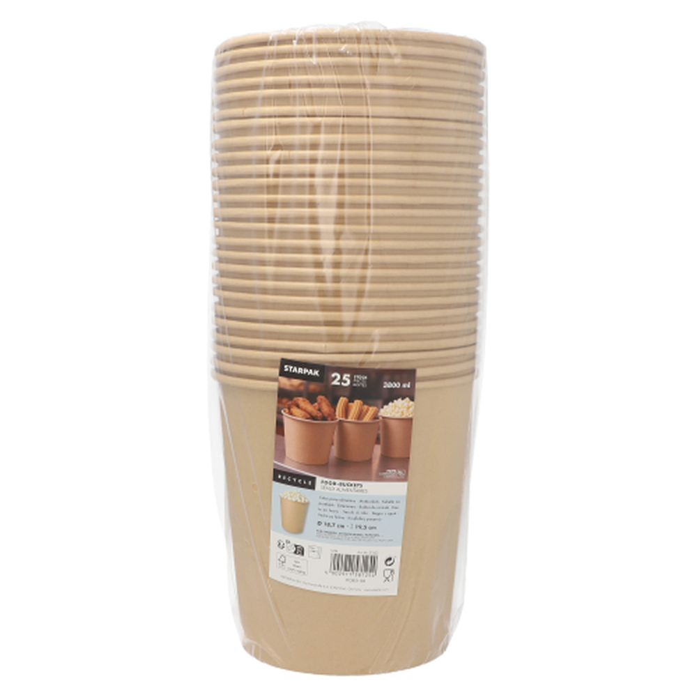 Papstar Food-Buckets rund 3800 ml Ø 18,7 cm · 19,5 cm braun
