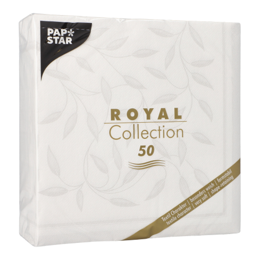 PAPSTAR Servietten ROYAL Collection 1/4-Falz 40 cm x 40 cm weiss New Medi