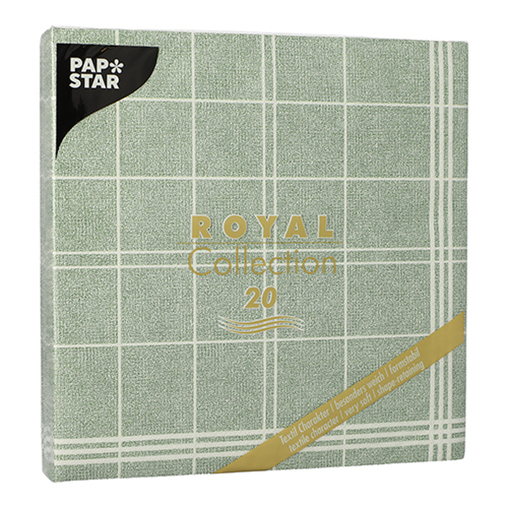 PAPSTAR Servietten ROYAL Collection 1/4-Falz 40 cm x 40 cm dunkelgrün Kit