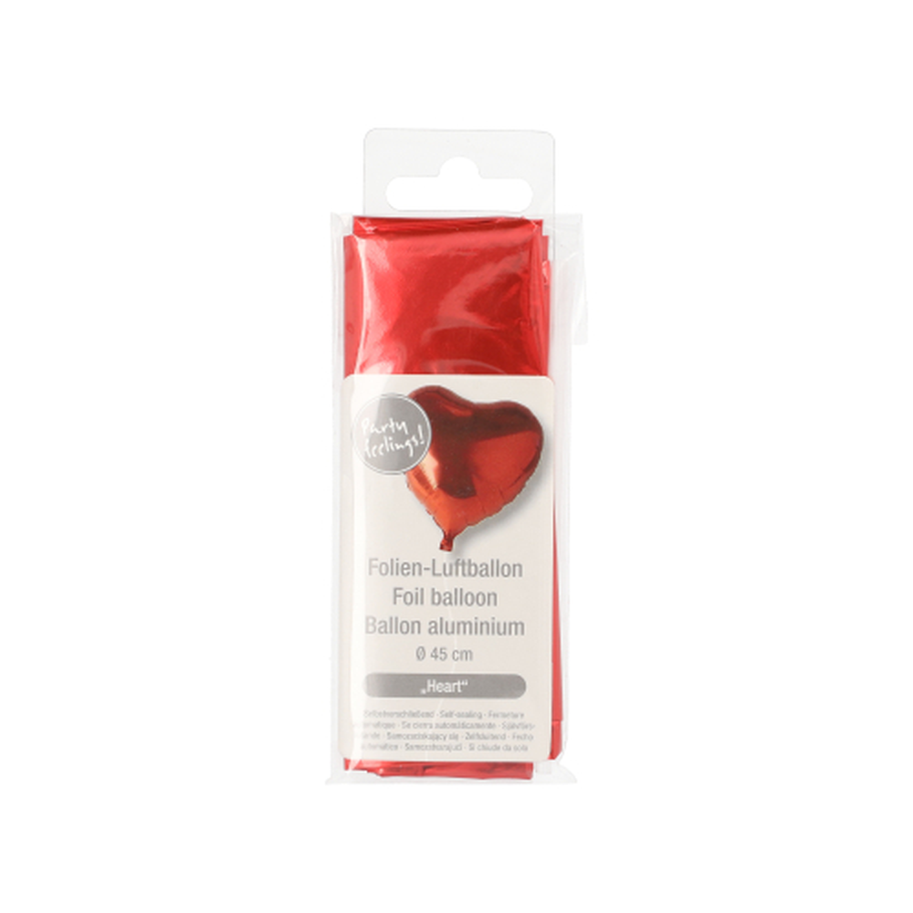 Papstar Folienluftballon Ø 45 cm rot "Heart" large