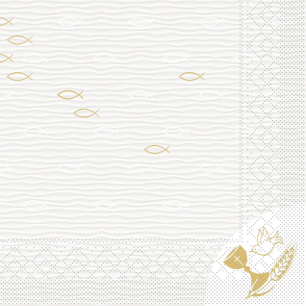 Mank Serviette Kommunion 33 x 33 cm 1/4 Falz