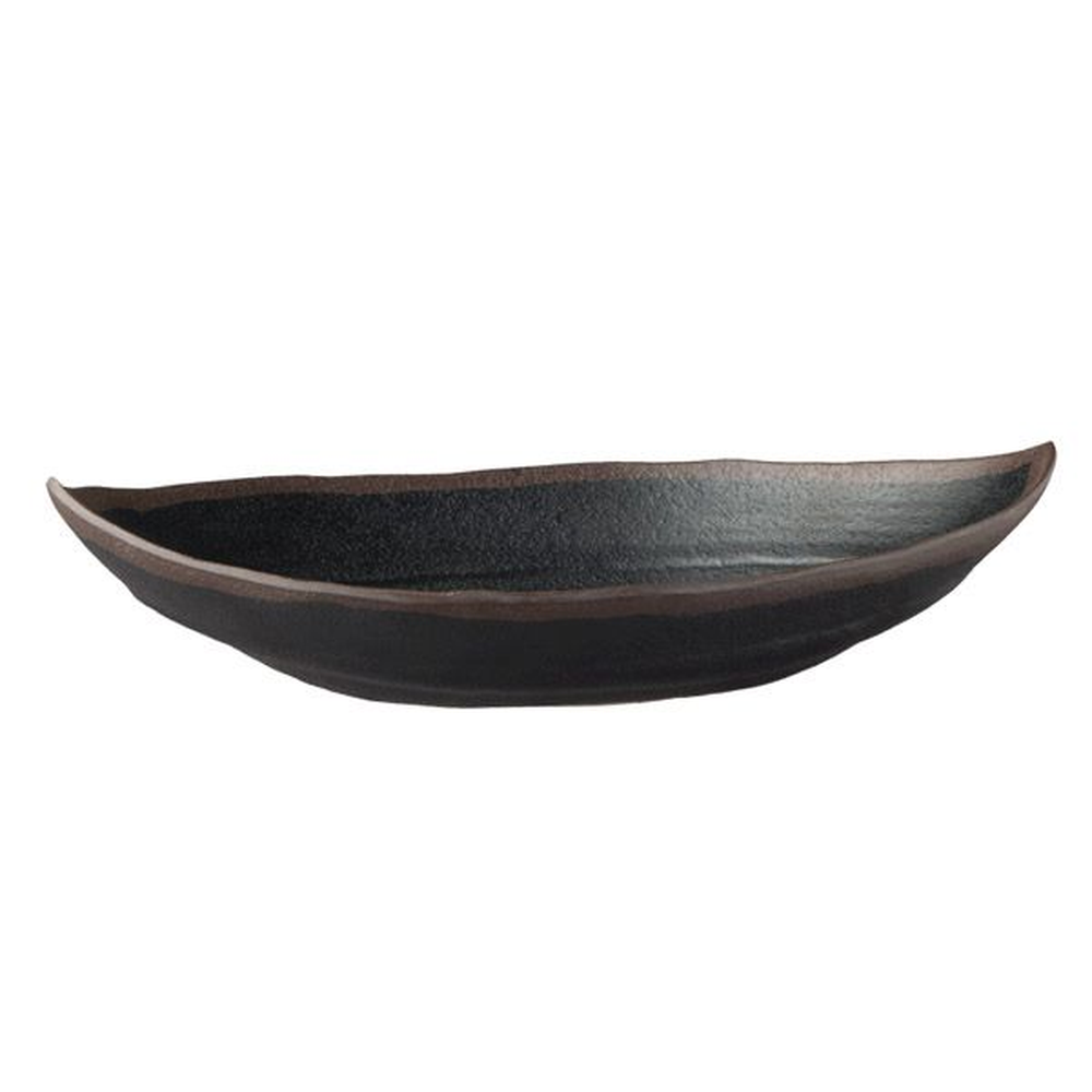 APS Blattschale -MARONE- 25,5 x 14 cm, H: 5,5 cm , Melamin, schwarz