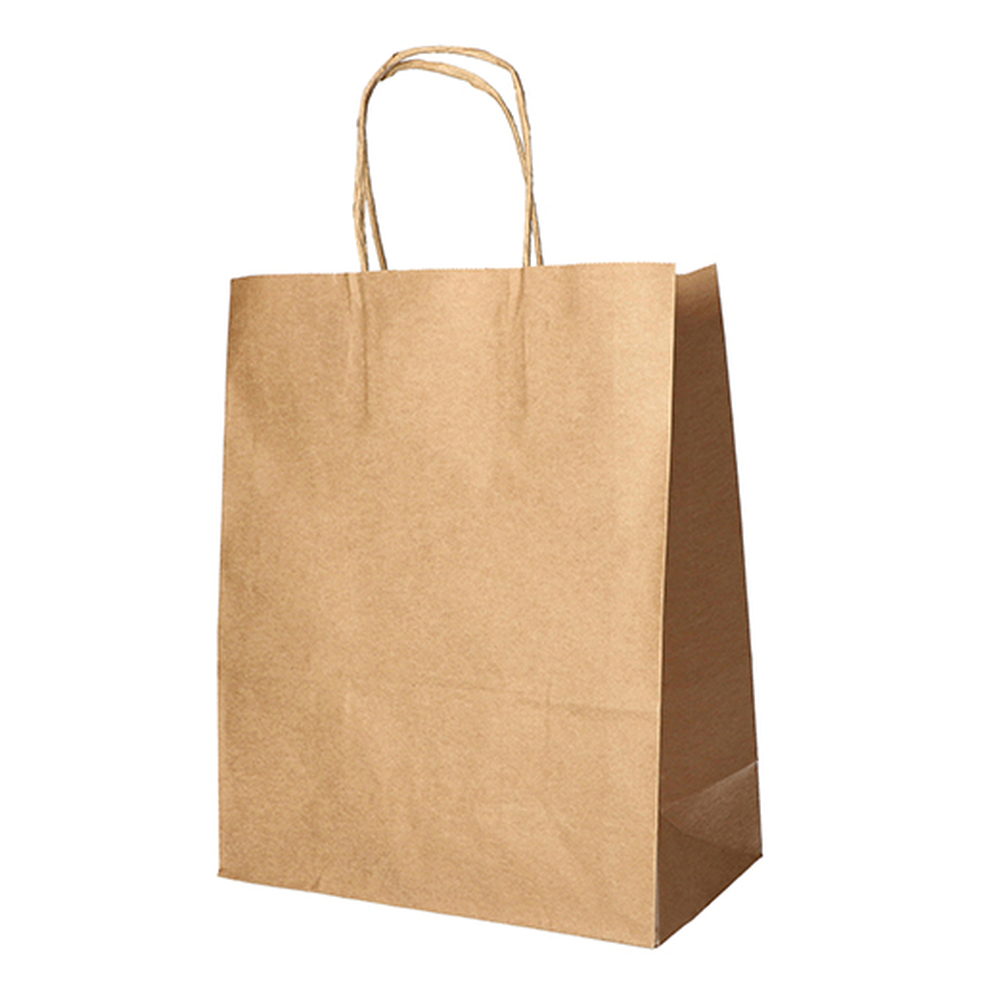 PAPSTAR Tragetaschen, Papier 44 cm x 32 cm x 17 cm braun mit gedrehtem Trageg