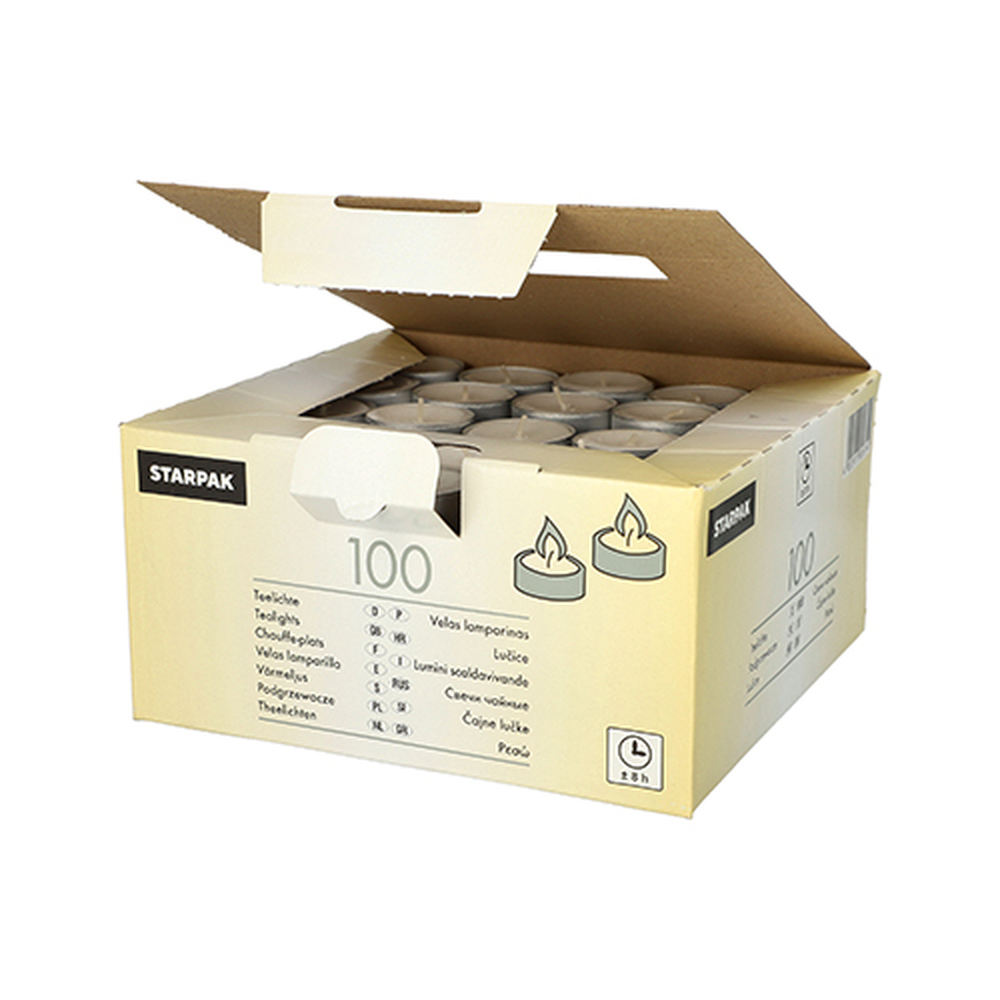 Papstar Teelichte Ø 38 mm · 22 mm weiss · mit langer Brenndauer 8 h