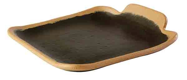 APS Teller -CROCKER- 14 x 13 cm, H: 2,5 cm , Melamin, braun