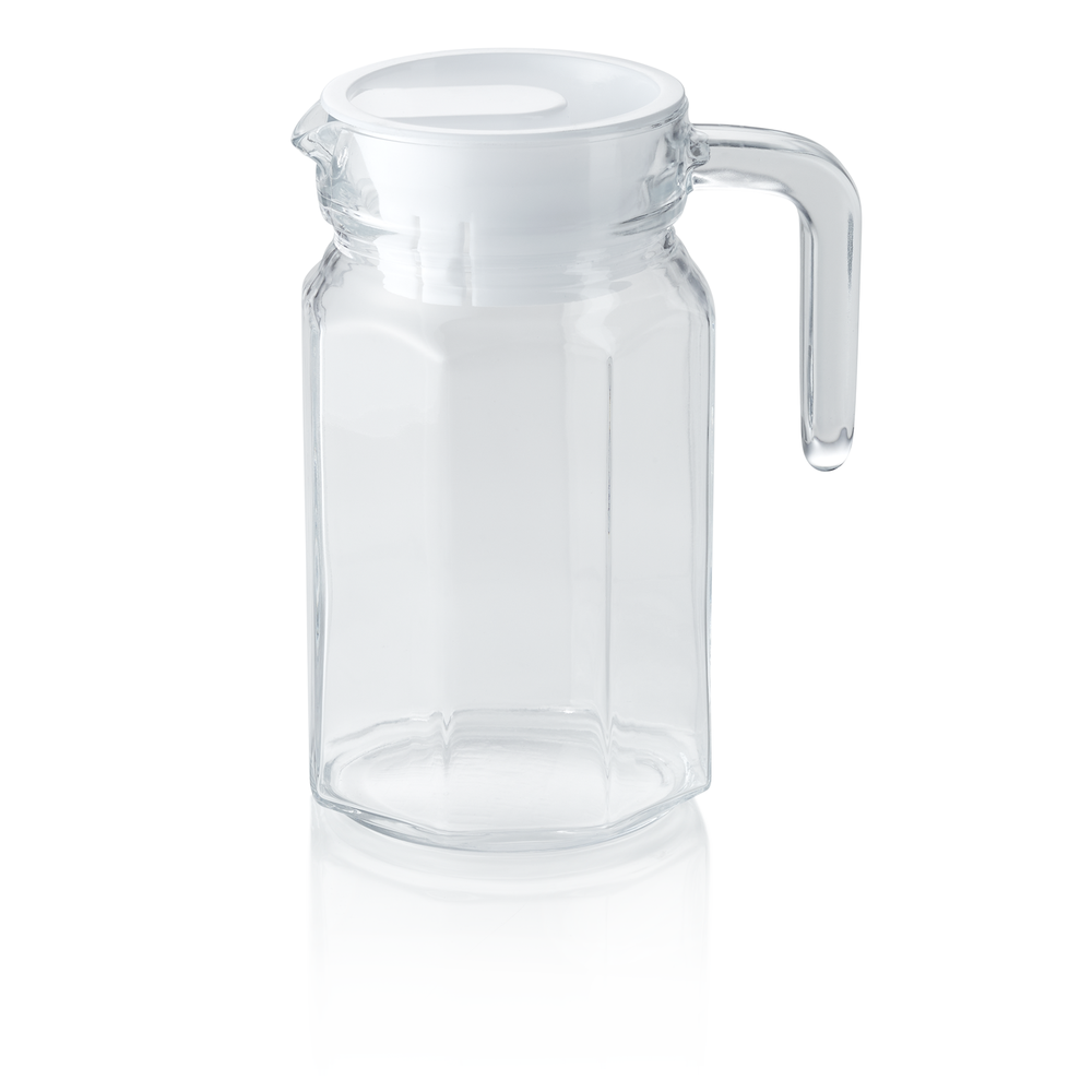 WAS Krug mit Kunststoffdeckel, 0,5 ltr., Ø 7,5 cm, Kunststoff, Glas