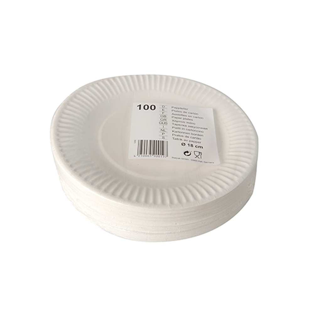 Papstar Teller, Pappe rund Ø 18 cm weiss