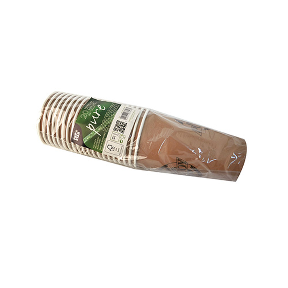 Papstar Trinkbecher, Pappe 0,4 l Ø 9 cm · 13,9 cm braun "Pure Joy"