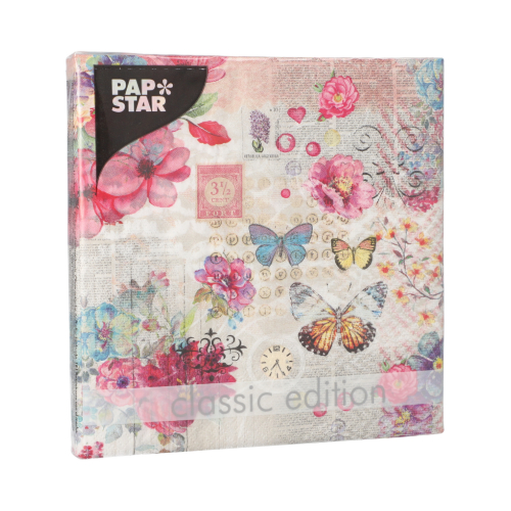 Papstar Servietten, 3-lagig 1/4-Falz 33 cm x 33 cm "Nora"